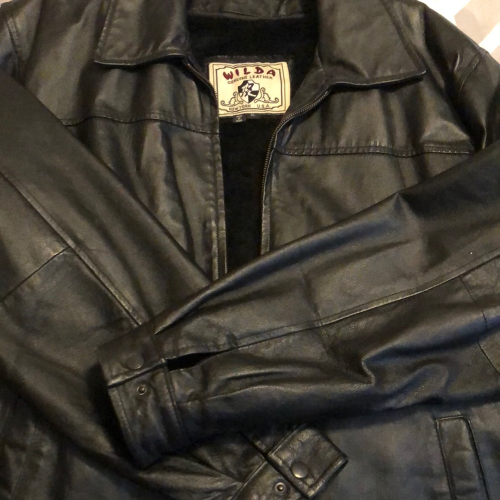 Wilda Leather Jacket . Black. Size XL